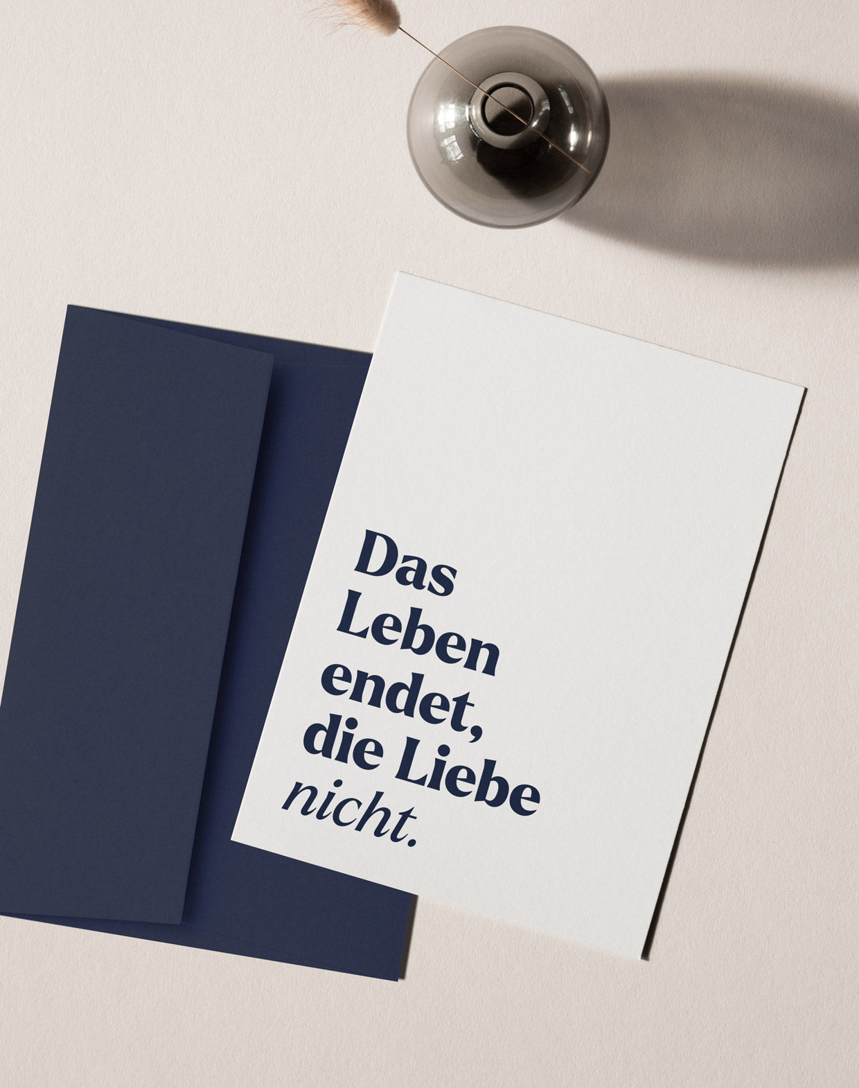 2x Beileidskarten &quot;Das Leben endet, die Liebe nicht&quot;