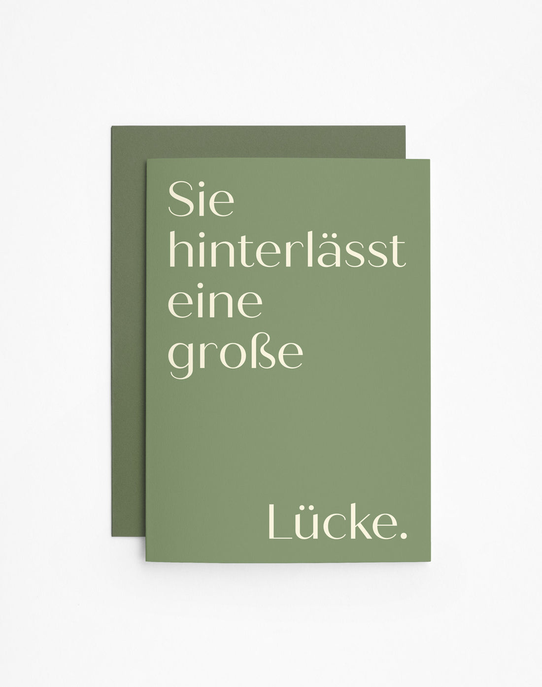 2x Beileidskarten „Sie hinterlässt eine große Lücke.“